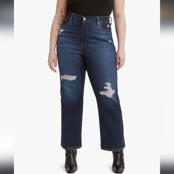 LEVI'S Ribcage Straight Ankle Womens Jeans Size 16W - Picture 1 of 8